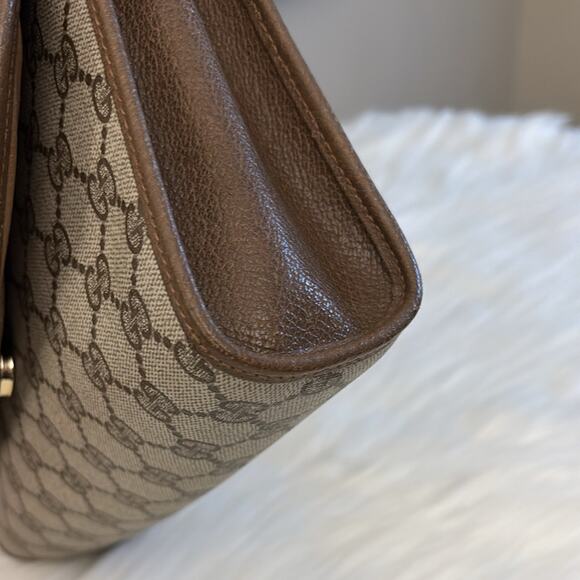 Authentic GUCCI GG Supreme Sherry Line PVC Leather Clutch Bag - Picture 6 of 14